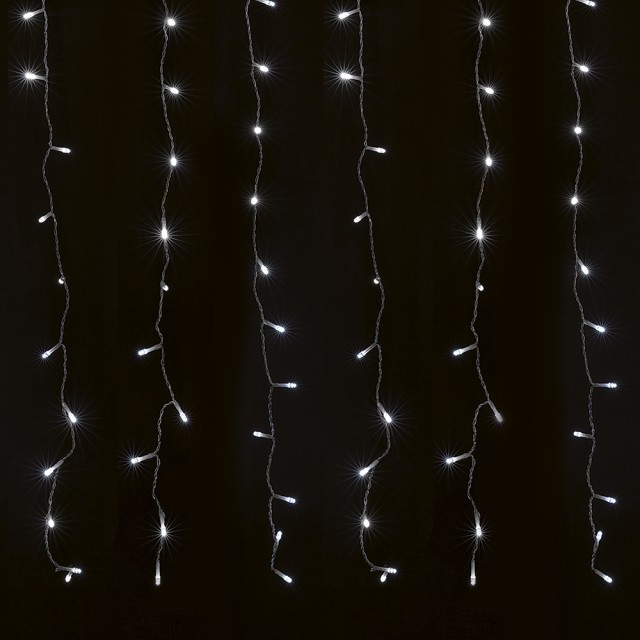 Kooper Κουρτίνα με 104 λαμπάκια θερμού λευκού χρώματος, λειτουργία με μπαταρίες, για εξωτερική χρήση, 8 λειτουργίες φωτισμού, διαστάσεις 150x70 cm, Santas House by Kooper 5921248