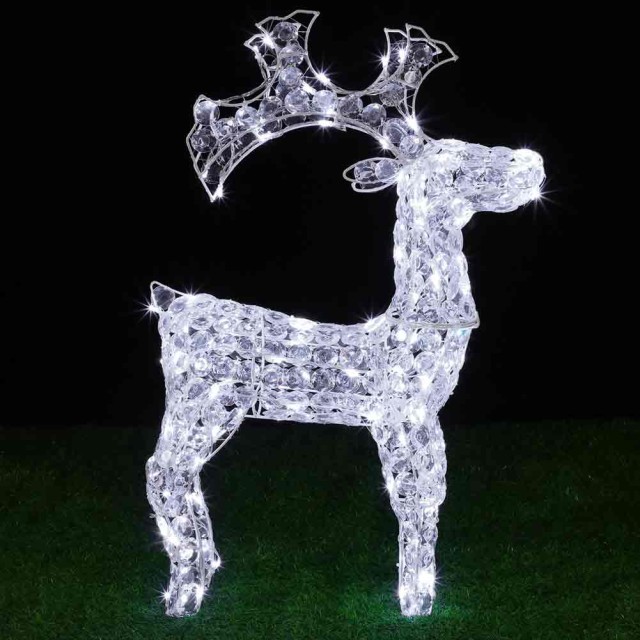 BAKAJI Ρένα Λαμπερή Διακοσμητική Φιγούρα 3D από Ακρυλικά Κρύσταλλα με 200 LED Λευκού Ψυχρού Χρώματος Υ. 90 εκ. 02814721