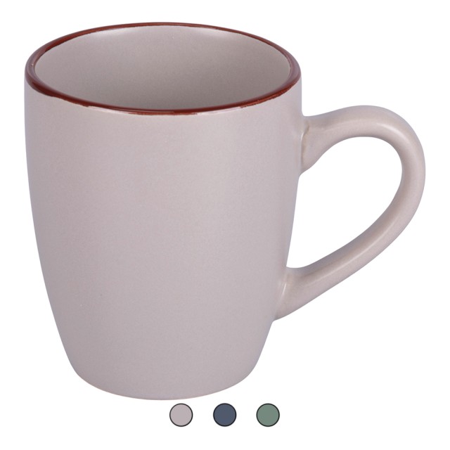 Galileo  Σετ 6 τμχ  Κούπα 360 ml σε πέτρινο σκεύος με καφέ περίγραμμα Paris Sibilla 5921446