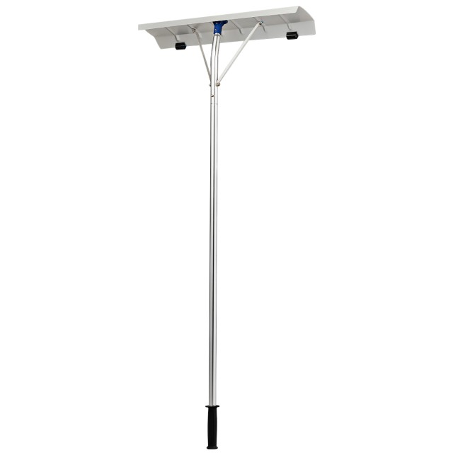 Costway 160 - 610 cm Αποχιονιστής οροφής από αλουμίνιο + TPE με ρόδες & αντιολισθητική λαβή Ασημένιο φτυάρι χιονιού NP11350