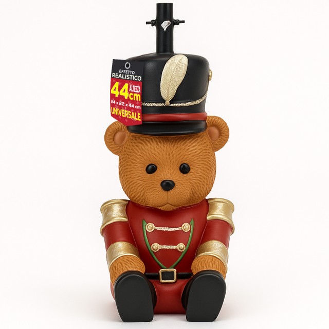 BAKAJI Βάση Δέντρου Ξύλινο Καρυοθραύστης Χριστουγεννιάτικου Αρκουδάκι Υποστήριξη Χριστουγέννων με LED 24x44 εκ. 02001562