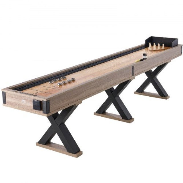VEVOR 11.5 ft Τραπέζι Shuffleboard & Σετ Παιχνιδιού Μπόουλινγκ Δύο σε Ένα ZZKSHZ12YCBDV27OJV0