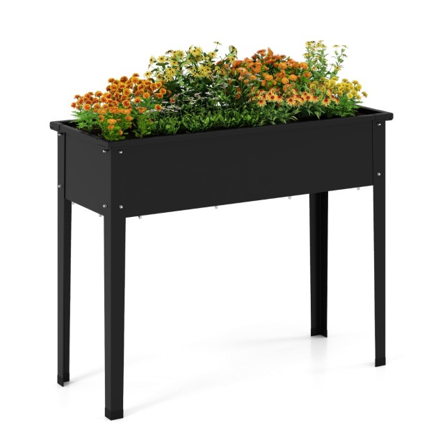 Costway Ανυψωμένο Μεταλλικό Παρτέρι (Έως 50 kg) 100 x 40 x 80 cm Μαύρο GT4398