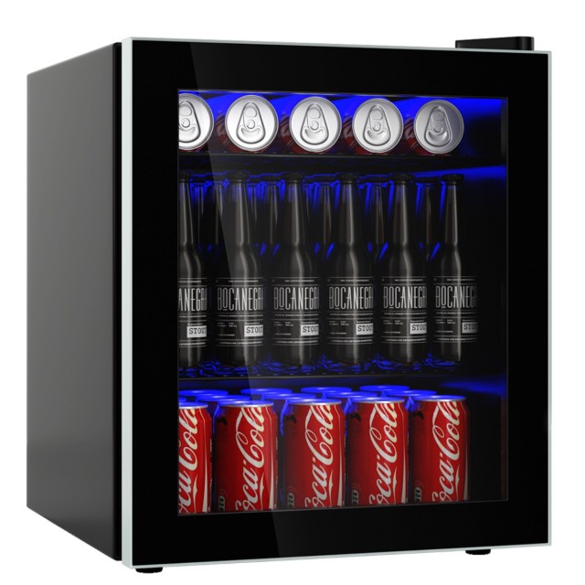 Costway Μαύρο Ψυγείο Ποτών με Γυάλινη Πόρτα 46L FP10853DE-BK