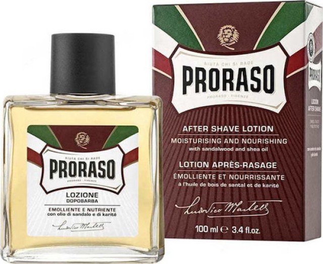 Proraso After Shave Lotion Sandalwood & Shea Butter για Ευαίσθητες Επιδερμίδες 100ml 8004395009725