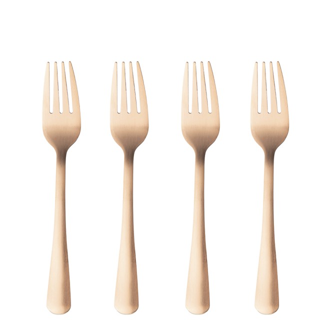 Galileo Σετ 4 Χρυσά Σατινέ Επιδόρπια Πιρουνάκια από Ανοξείδωτο Ατσάλι 180 5th Avenue Sibilla 5917065