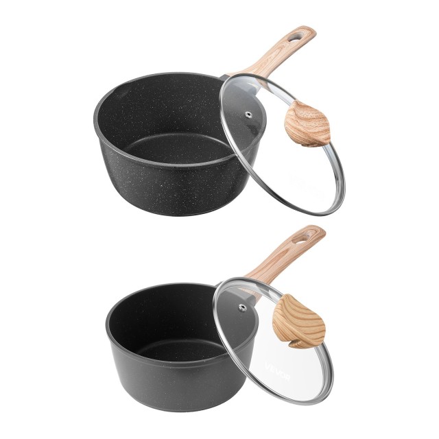 VEVOR Πολυχρηστική Κατσαρόλα 1.5 & 2.5 QT με Καπάκια – Μη Κολλητική Επιφάνεια, Συμβατή με Επαγωγικές Εστίες LZJG15QT25QTQSWB3001V0