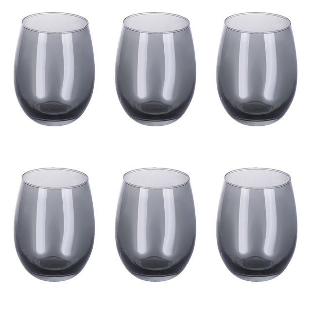 Galileo Σετ 6 ποτήρια νερού 600 ml σε γυαλί καπνού Luce Sibilla 5919693