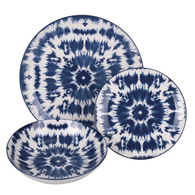 Villa DEste  Σετ πιάτων 18 τεμαχίων από πορσελάνη για 6 άτομα Blue 2187998