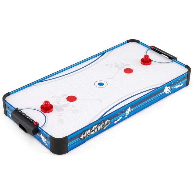 Costway  Ηλεκτρικό Τραπέζι Air Hockey με Μοτέρ 12V & Αξεσουάρ (2 Πουκ, 2 Σφιχτήρες) - Ιδανικό για Παιχνίδι Λούφου. UY10179EU-BL