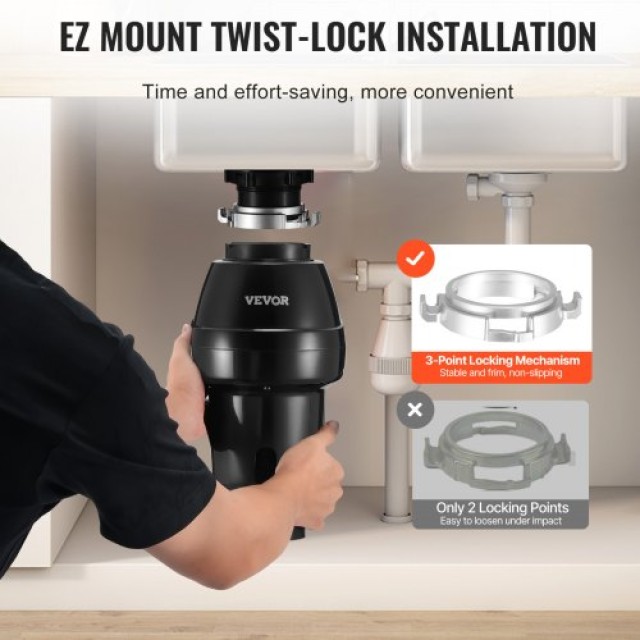 VEVOR  Απορριμματοφάγος 3/4 HP 3930 RPM EZ Connect  GDLJCLQ34HPZ3F8YUV2