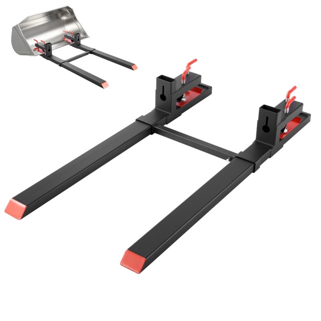VEVOR Βαρέως Τύπου Πιρούνια Παλετών με Ρυθμιζόμενη Μπάρα Σταθεροποίησης - 1814 kg, 149 cm, Μαύρο TPHCKDJK60INXOZ1G001V0