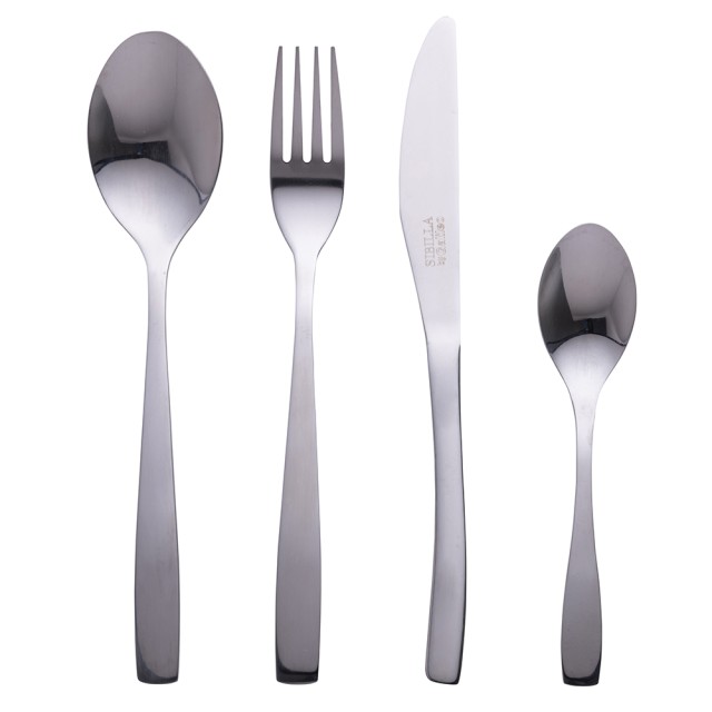 Galileo Σετ 12 τμχ  Ανοξείδωτα Μαχαιροπίρουνα Γυαλιστερό Φινίρισμα Σίλβερ Manhattan Sibilla 5916443