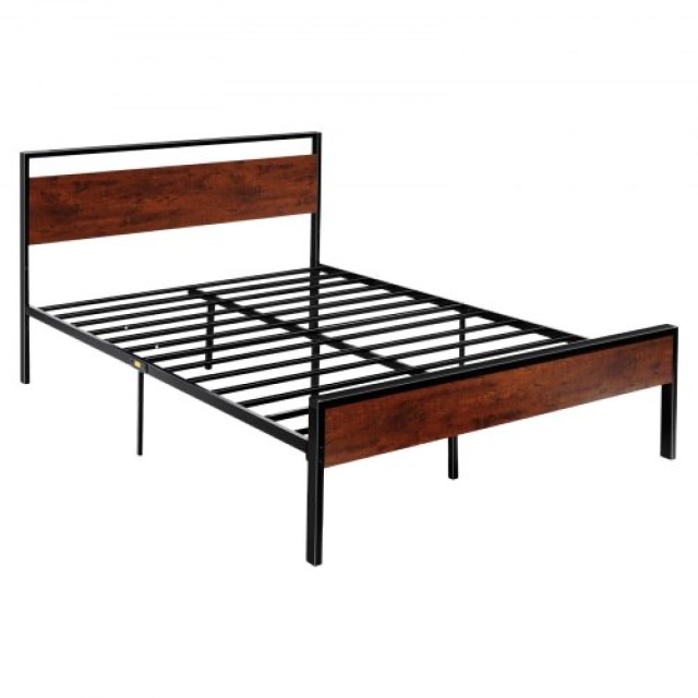 VEVOR Κρεβάτι Queen Size με Μεταλλικό Πλαίσιο, Κεφαλάρι και Ποδαρικό 14 Ιντσών CGSTMJSPTCZS4N5FI001V0