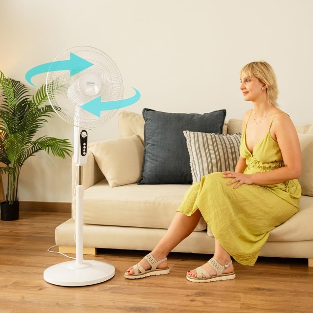 Ανεμιστήρας Δαπέδου 45W με 3 Ταχύτητες, Χρονοδιακόπτη και Ύψος έως 135 cm Λευκό CEC-08297 Cecotec
