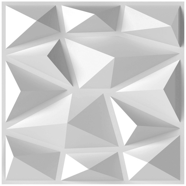 Costway  Σετ 50 τμχ Διακοσμητικά Πάνελ PVC Diamond 30x30 εκ. Λευκό HZ10349WH