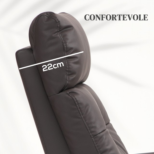 Ανακλινόμενη  Πολυθρόνα με 8 Σημεία Μασάζ και Θέρμανση, 2 Τηλεχειριστήρια 67 x 89 x 102 cm - Καφέ 713-162V90DR HOMCOM