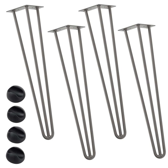 BAKAJI Σετ 4 Πόδια Τραπεζιού Γραφείου 71εκ Μεταλλικό Μοντέρνος Σχεδιασμός Γκρι 02012180