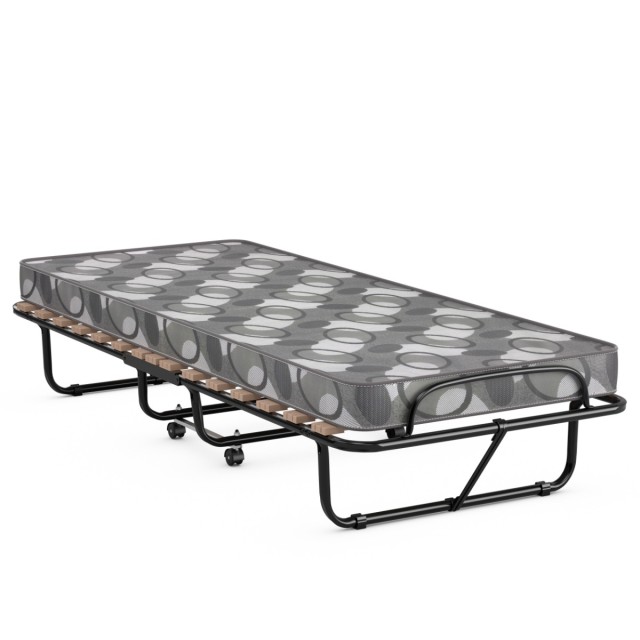 Costway Πτυσσόμενο Κρεβάτι με Στρώμα Γκρι 190 x 80 x 33 cm, Ιταλίας HW72809GR