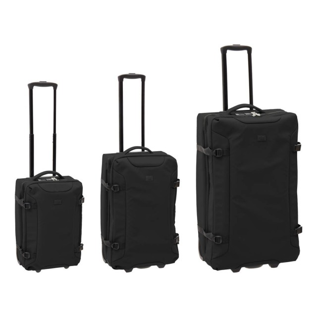 5Five Simply Smart Σετ 3τμχ  Βαλίτσες Μαύρες με Μαλακές Θήκες 213502