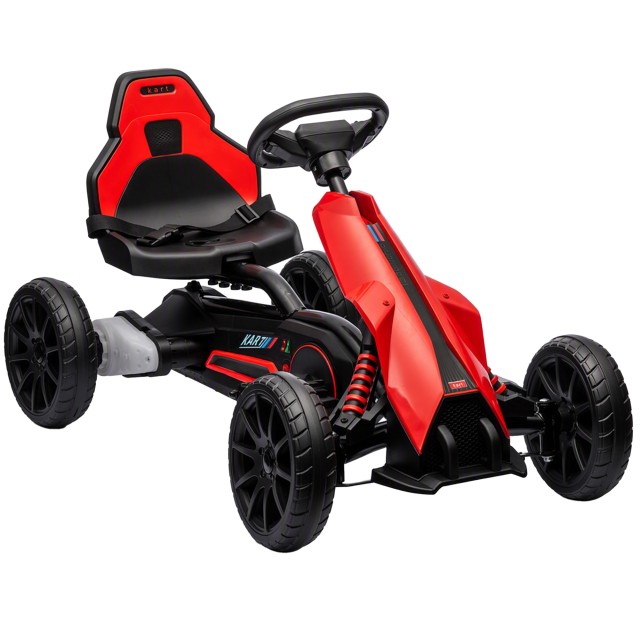 HOMCOM Ηλεκτρικό Παιδικό Kart 12V 3-5 km/h με Ζώνη Ασφαλείας, για 3-8 Ετών, Κόκκινο 370-288V90RD