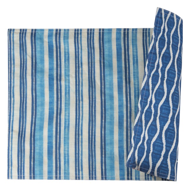Villa DEste  Διπλής όψης τραπεζομάντηλο Neptune Stripes με αντοχή στους λεκέδες 5920600