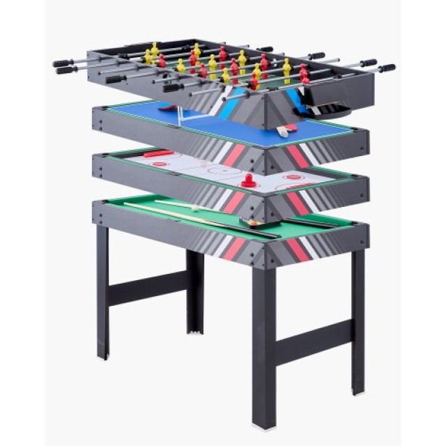 VEVOR Τραπέζι Παιχνιδιών 4-σε-1 122cm: Air Hockey, Ποδοσφαιράκι, Πινγκ Πονγκ, Μπιλιάρδο SDJFKQQGQZ48H9FNMV0