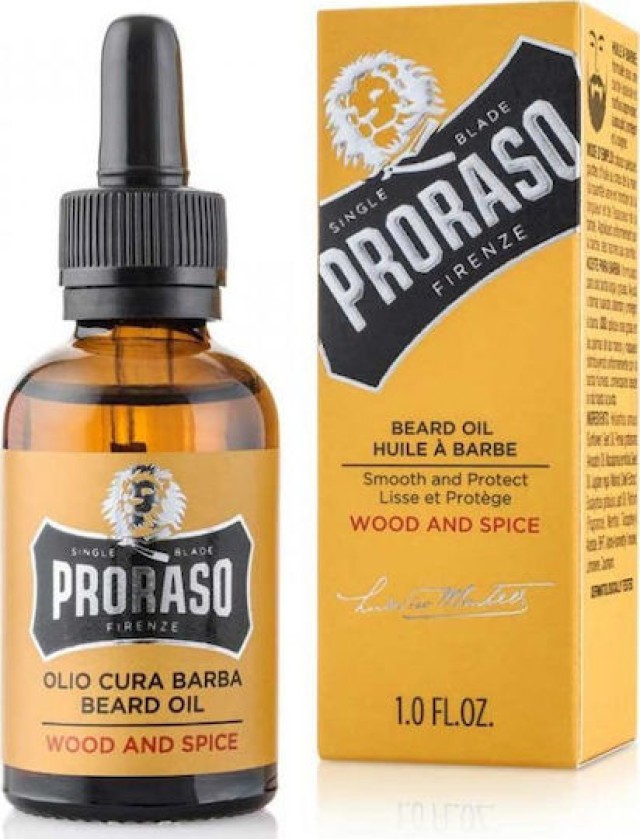 Proraso Λάδι Περιποίησης για Γένια Wood & Spice 30ml 8004395001668