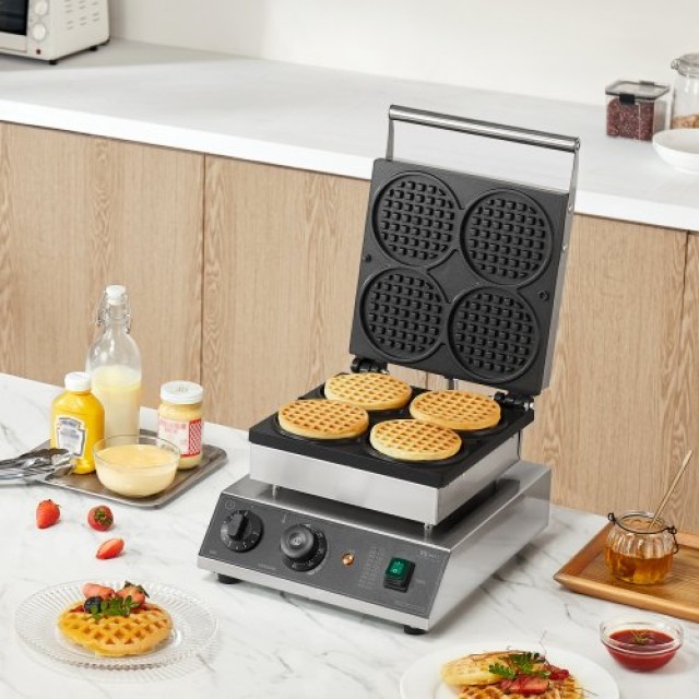 VEVOR Επαγγελματική Βαφλιέρα 4 Θέσεων 1750W Αντικολλητική SYBLSHFBJDPF0EHRRV2