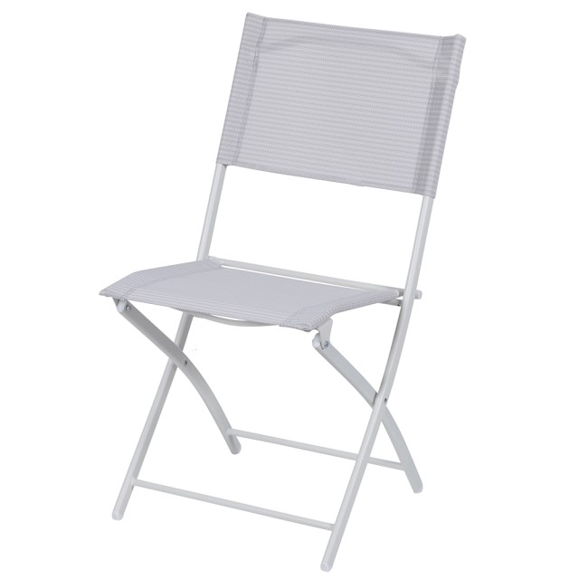 Galileo Λευκή πτυσσόμενη καρέκλα εξωτερικού χώρου με μεταλλική κατασκευή και κάθισμα από πολυεστέρα και PVC Maratea Est 5919998