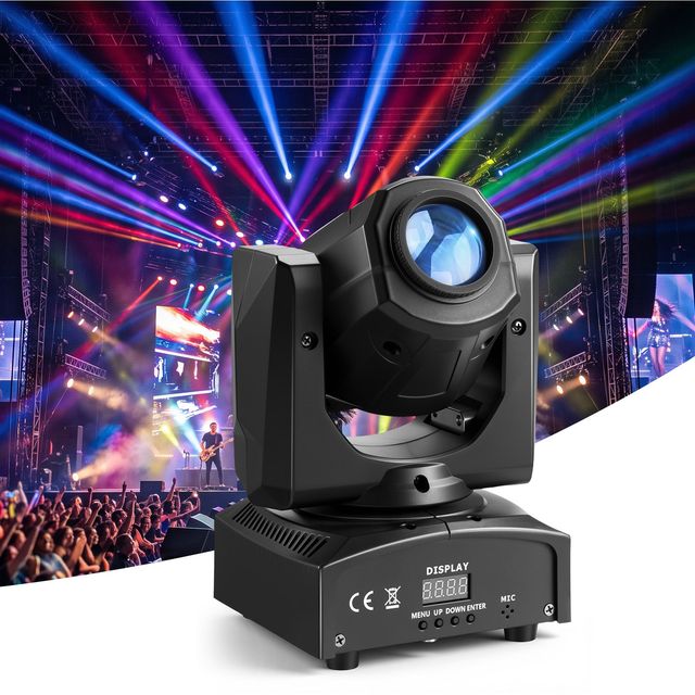 VEVOR LED Κινούμενες Κεφαλές 30W RGB, 2τμχ, 8 Gobos, 8 Χρώματα, DMX, Sound Activated, Μαύρο YTTADOZK8ZTAZ3ETP001V2