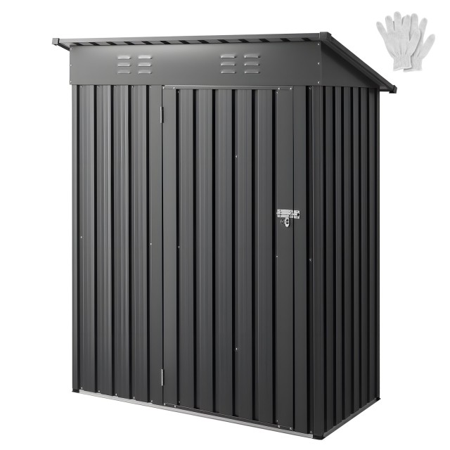 VEVOR Μεταλλικό Κήπος Αποθήκη 1533x876x1815mm με Κεκλιμένη Οροφή και Κλειδωμένη Πόρτα GJF53FTHHSMSOZT3V001V0