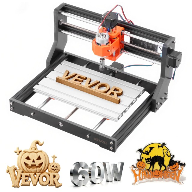 VEVOR Μηχανή CNC Router 3018, 60W, 3 Άξονες, Εγγραφής και Κοπής Ξύλου, Περιοχή Εργασίας 300x180x40mm, Offline Controller, Κατασκευή Αλουμινίου SKDKJ3018CM4CJ958001V2
