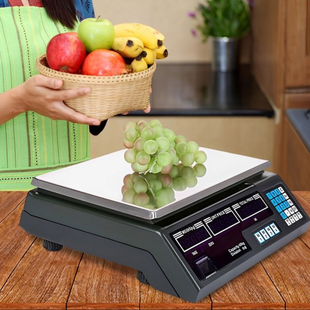 BAKAJI Επαγγελματική Ψηφιακή Ζυγαριά 40 Κιλά από Ανοξείδωτο Ατσάλι με Ηλεκτρονική Οθόνη 02840982