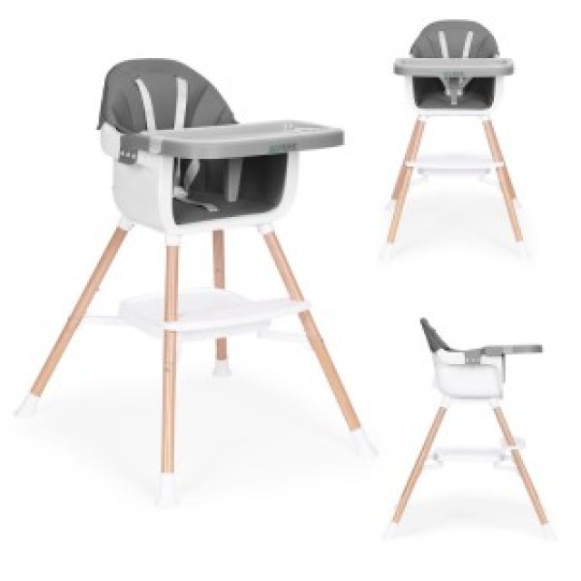 ECOTOYS Καρεκλάκι φαγητού και καθισματάκι 2 σε 1 για παιδιά, γκρι HC508-Grey