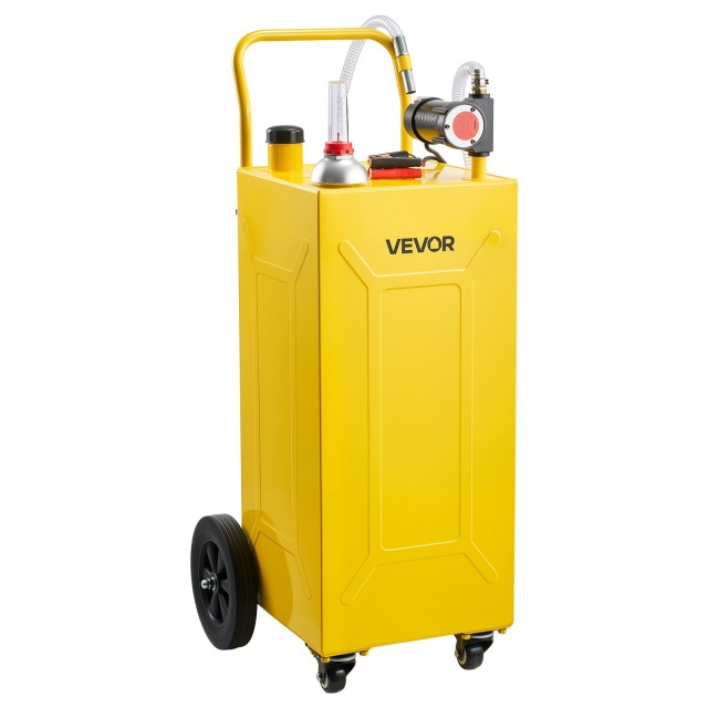 VEVOR Δοχείο Μεταφοράς Πετρελαίου 113,6L από Ανθρακοχάλυβα με Ηλεκτρική Αντλία και 4 Ρόδες, Κίτρινο JSJYCDDBCY30SA5H7001V9