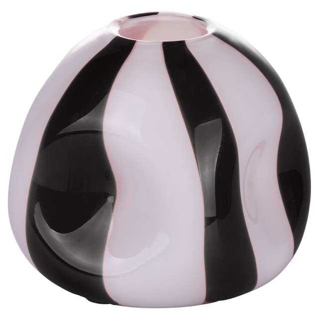 Galileo Διακοσμητικό βάζο από γυαλί ύψους 18 cm σύγχρονος σχεδιασμός με ρίγες Black Velvet Sibilla 5922766