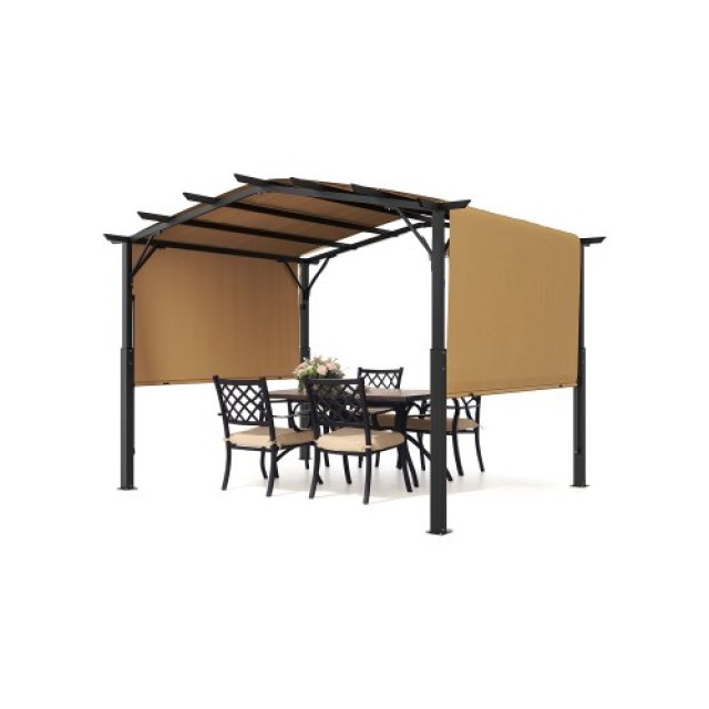 VEVOR Πέργκολα Εξωτερικού Χώρου 10x12 ft με Ανασυρόμενη Καλύπτρα GXLPL12FTW10X63LKV0