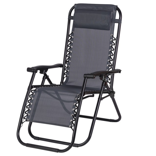 Galileo Πολυθρόνα μεγάλου χαλάρωσης γκρι με ανθρακοχάλυβα σκελετό, ανακλινόμενη και αναδιπλούμενη Rio Est 5908766