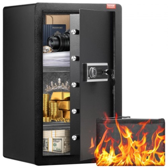VEVOR Χρηματοκιβώτιο 3.5 cu.ft με Κλειδαριά, Κωδικό & Δακτυλικό Αποτύπωμα Μαύρο  DMBXXLS3139C2FQ89V9