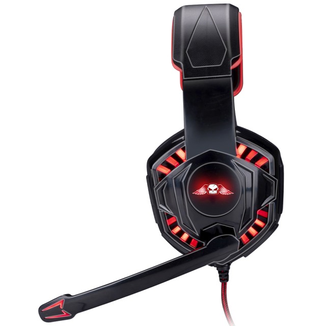 BAKAJI Ακουστικά Gaming Over-Ear με Κόκκινο LED Φωτισμό και Μικρόφωνο, Καλώδιο 1,5μ 02838844