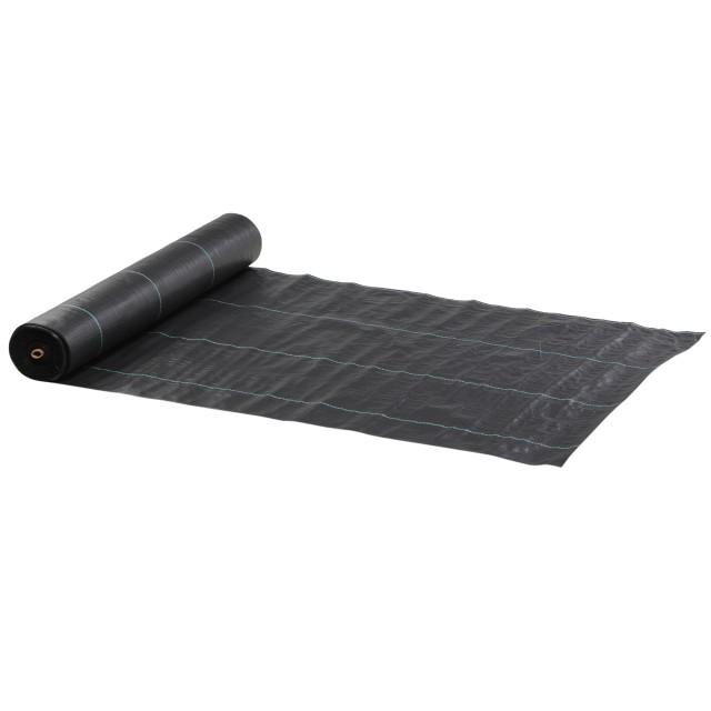 Outsunny  Ύφασμα για Στρώση 50x2 μ Διαπνέον και Αντι-UV από Μαύρο Πολυπροπυλένιο  845-913V08BK