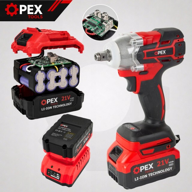 Verk Group Παλμικό Κλειδί Μπαταρίας OPEX TOOLS OPX28009 21V Brushless 350Nm με 2 Μπαταρίες 3Ah, Θήκη και Καρυδάκια 5907451391396