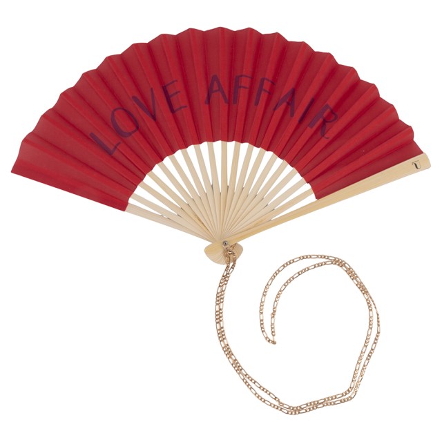 Villa dEste Home Υπόθεση Αγάπης Ventaglio Κόκκινη Λαβή από Μπαμπού με Αλυσίδα Μοναδικές Αποχρώσεις 5923233