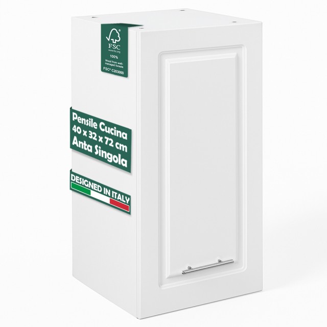 Shally Dogan Κρεμαστός Ντουλάπι Κουζίνας από Ξύλο με Λευκός Σχεδιασμός Boisierie 02001644