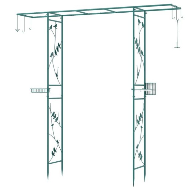 Costway Αψίδα Κήπου με Ποτίστρα και Δοχείο Τροφής Πουλιών 213 x 212 x 40 εκ GT4487GN