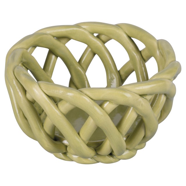 Villa DEste  Σετ 4 τμχ Πολυχρηστικό καλάθι από κεραμικό σε πράσινο φασκόμηλο 4 Toni 5921340