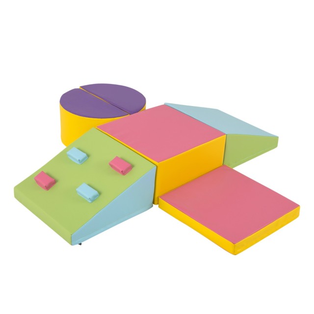 Costway Σετ 6 Μαλακών Παιδικών Αφρώδεις Τουβλάκια με Αναρριχητικά για Σκαρφάλωμα & Μπουσούλημα FH10132