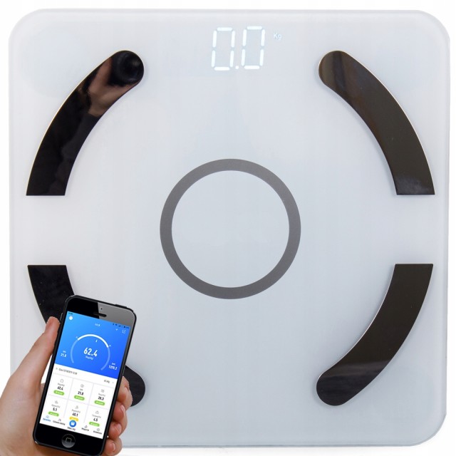 Verk Group Έξυπνη Ψηφιακή Ζυγαριά Μπάνιου Bluetooth έως 180kg Λευκή 5907451316535