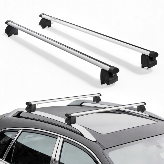 VEVOR Μπάρες Οροφής Αλουμινίου με Κλείδωμα, 90 kg, Universal, για Ανυψωμένες & Ενσωματωμένες Ράγες Οροφής, Απόσταση Ραγών 180-1085 mm GCTH2H1KGCTH9T5EX001V0